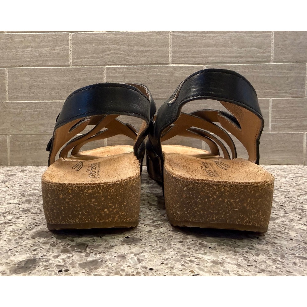 Joseph Seibel Black Strappy Tonga Leather Summer Sandals Size 39 (US 8-8.5) - Picture 3 of 9